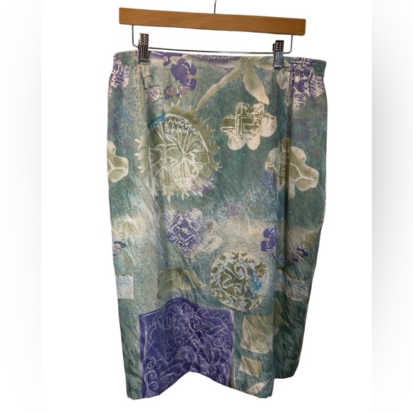 VTG Anne Crimmins for UMI Collections 100% Silk Skirt Suit Set Size 16 Abstract - Picture 4 of 8